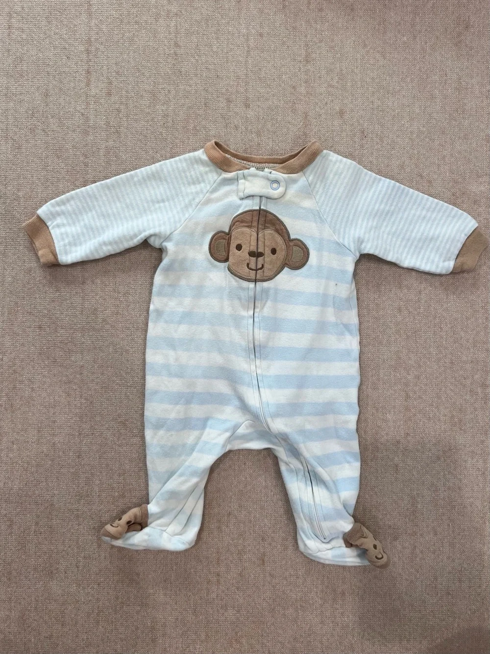 Baby 3 Piece Bundle of 3 Onesies in Size 3 Months Footed Onesies Cozy Bundle